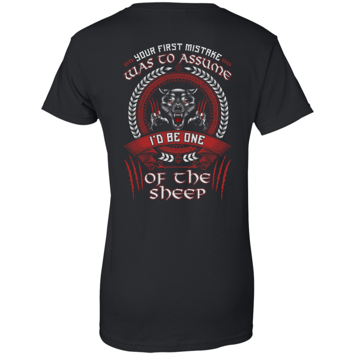 I'd Be One Of The Sheep Wolf Of Odin-T-Shirt & Hoodie-Women's T-Shirt-Black