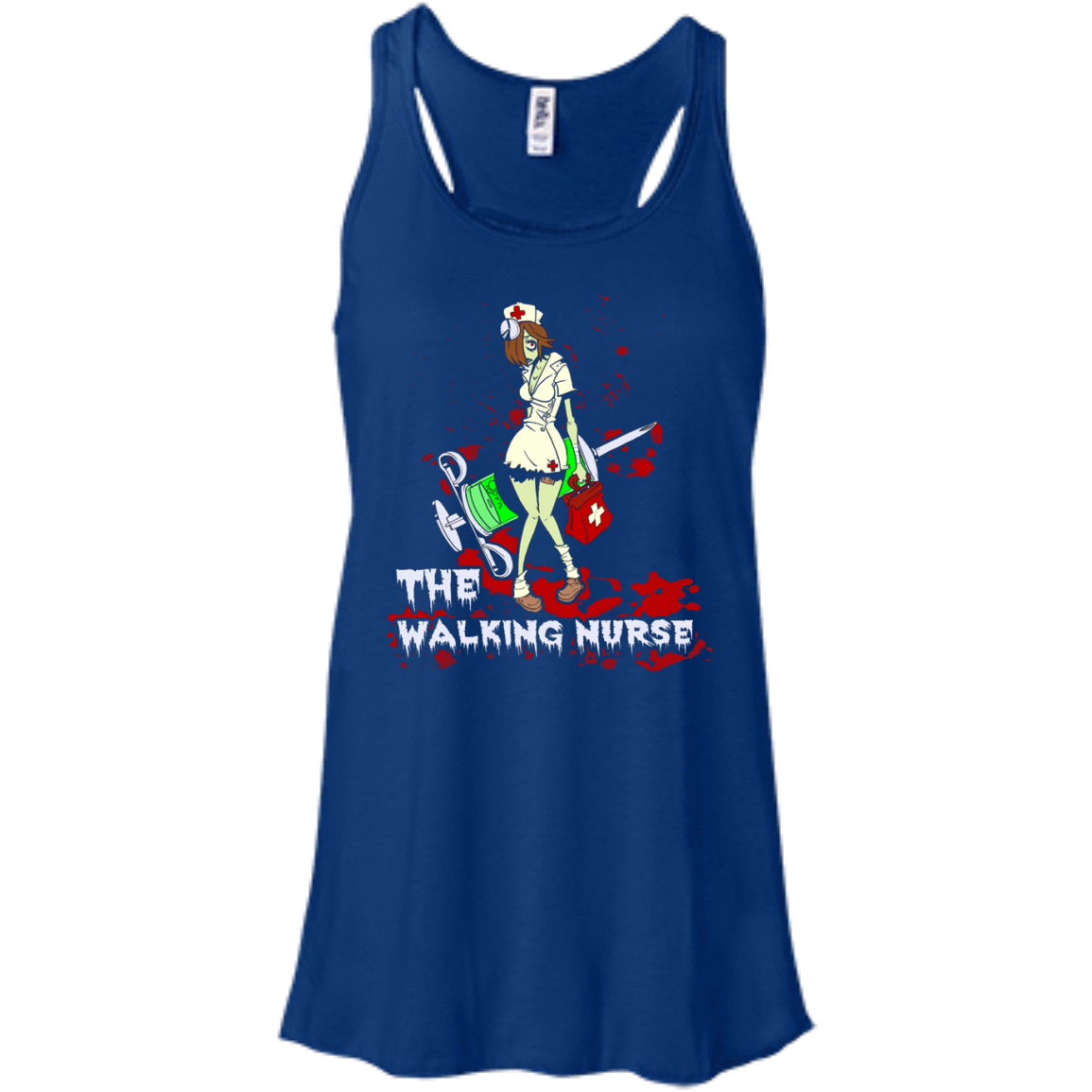 The Walking Nurse-T-Shirt & Hoodie-Women's Flowy Racerback Tank-True Royal