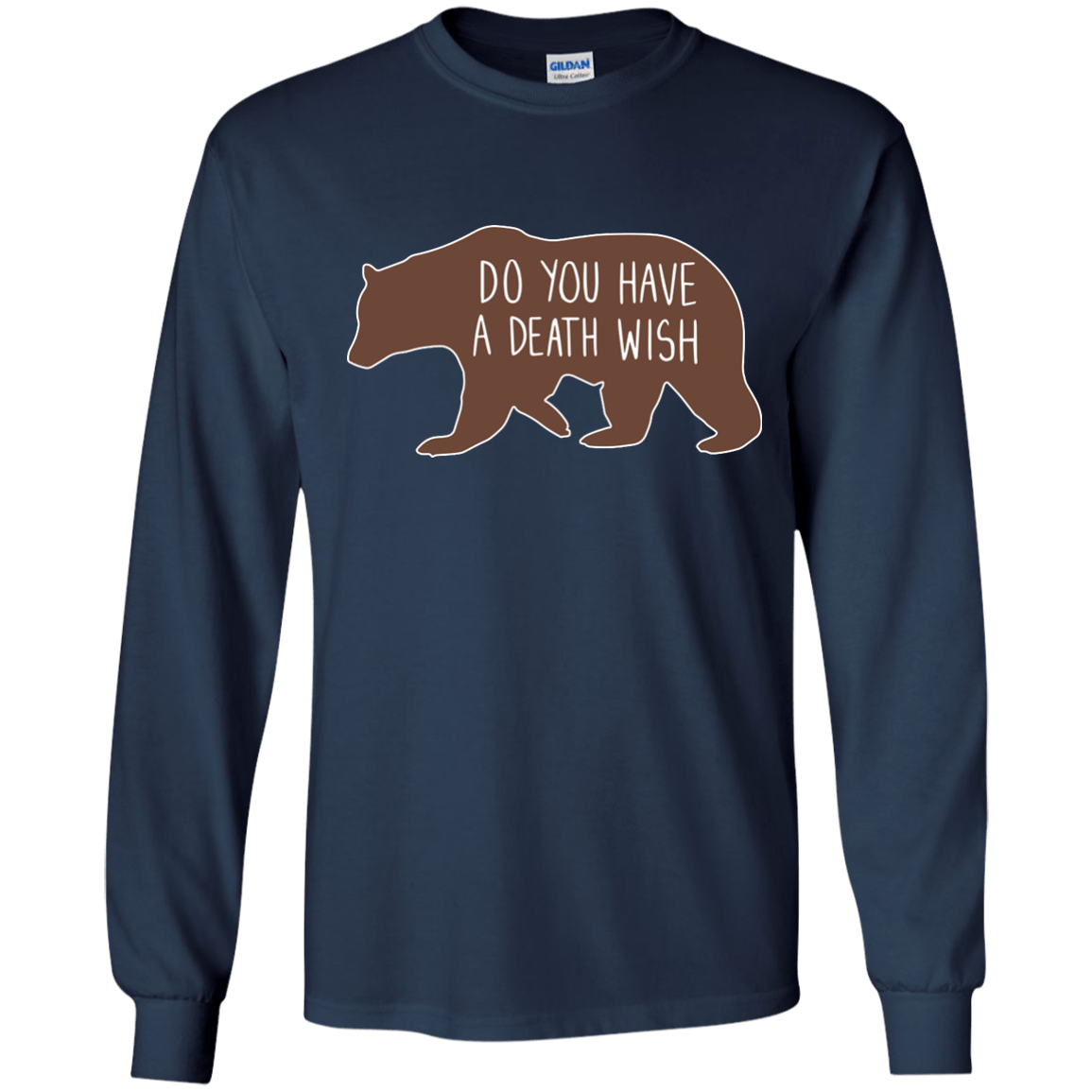 Proper way to pet a Bear lover-T-Shirt & Hoodie-Long Sleeve T-Shirt-Navy
