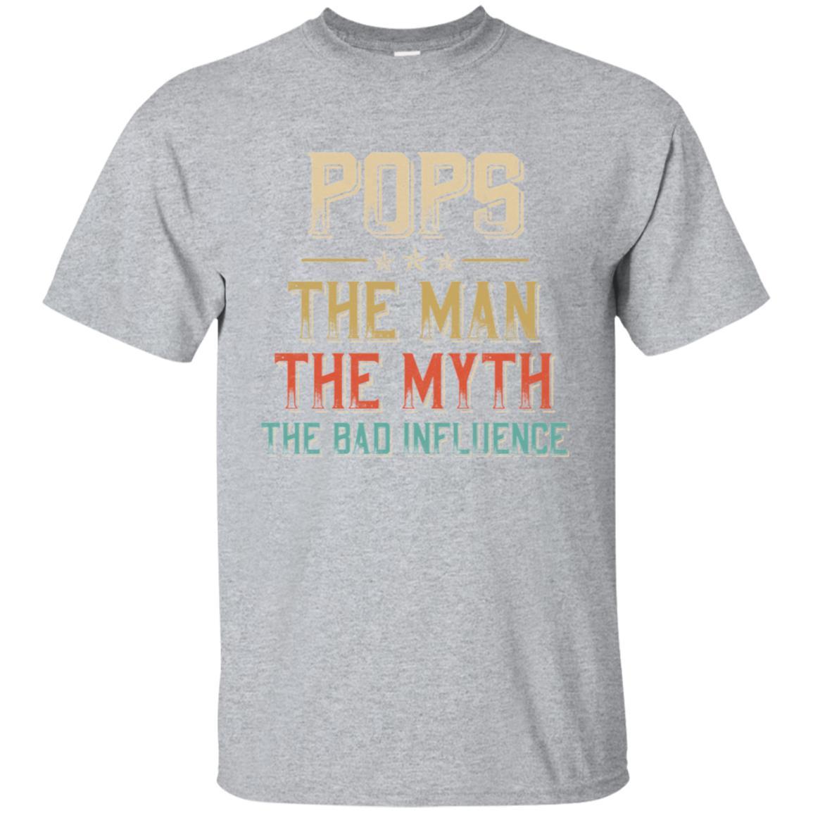 Vintage Pops The Man The Myth The Bad Influence-T-Shirt & Hoodie-Classic T-Shirt-Sport Grey