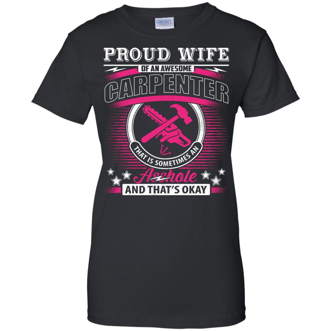 Proud Wife Of An Awesome Carpenter-T-Shirt & Hoodie-Women's T-Shirt-Black