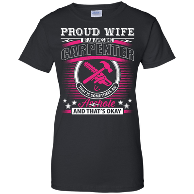 Proud Wife Of An Awesome Carpenter-T-Shirt & Hoodie-Women's T-Shirt-Black