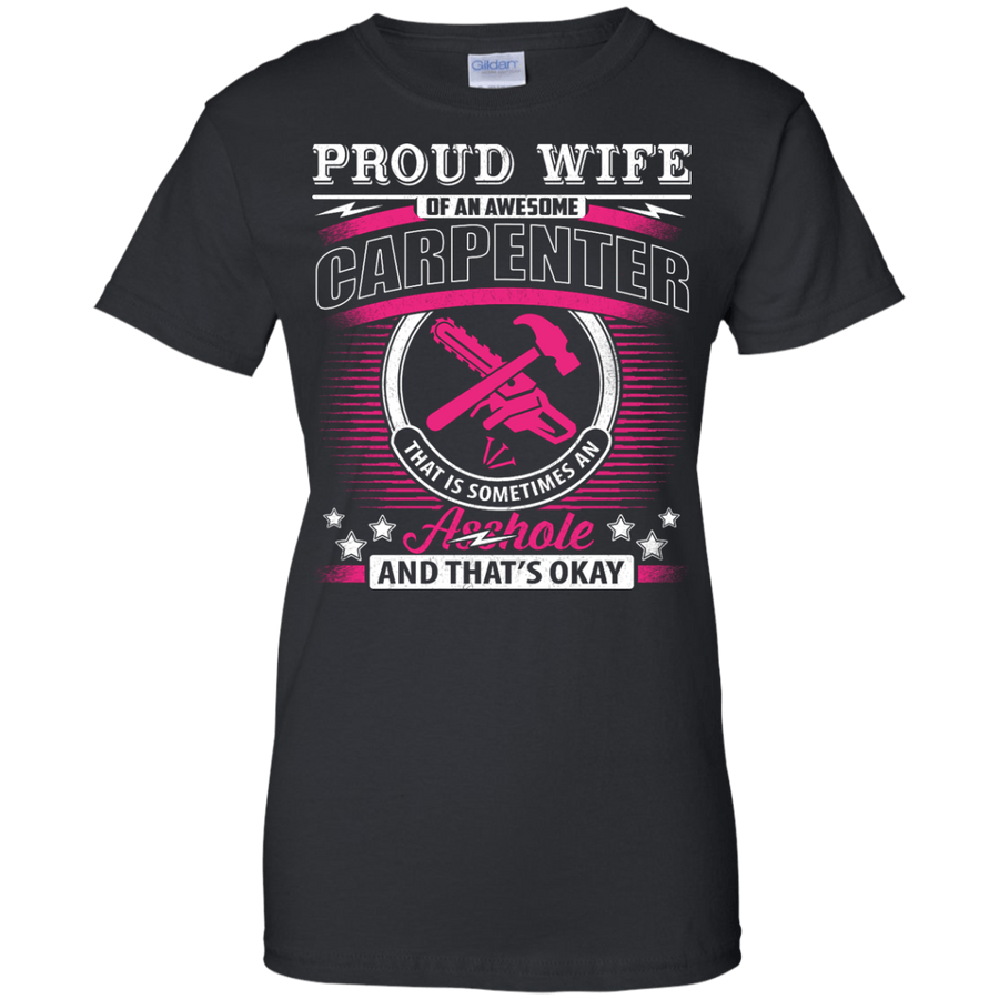 Proud Wife Of An Awesome Carpenter-T-Shirt & Hoodie-Women's T-Shirt-Black