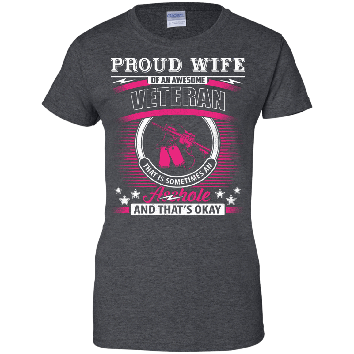Proud Wife Of An Awesome Veteran-T-Shirt & Hoodie-Women's T-Shirt-Dark Heather
