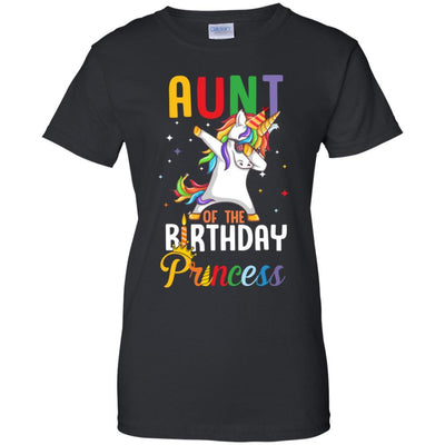 Aunt Of The Birthday Girl Dabbing Unicorn Party-T-Shirt & Hoodie-Women's T-Shirt-Black