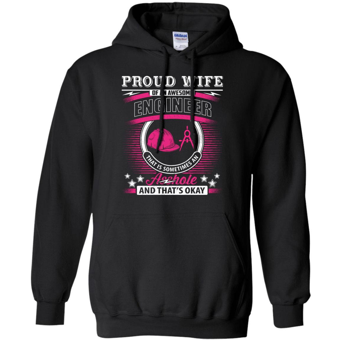 Proud Wife Of An Awesome Engineer-T-Shirt & Hoodie-Pullover Hoodie-Black