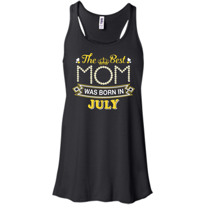 The Best Mom Was Born In July-T-Shirt & Hoodie-Women's Flowy Racerback Tank-Black