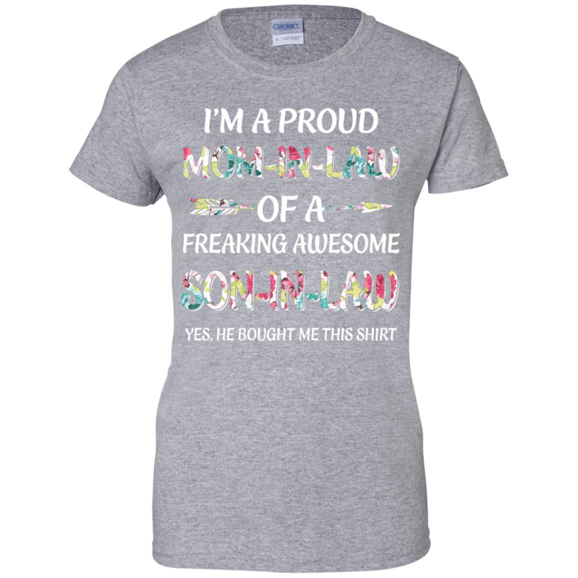 Proud Mom-In-Law Mother's Day Gift From A Son-In-Law-T-Shirt & Hoodie-Women's T-Shirt-Sport Grey