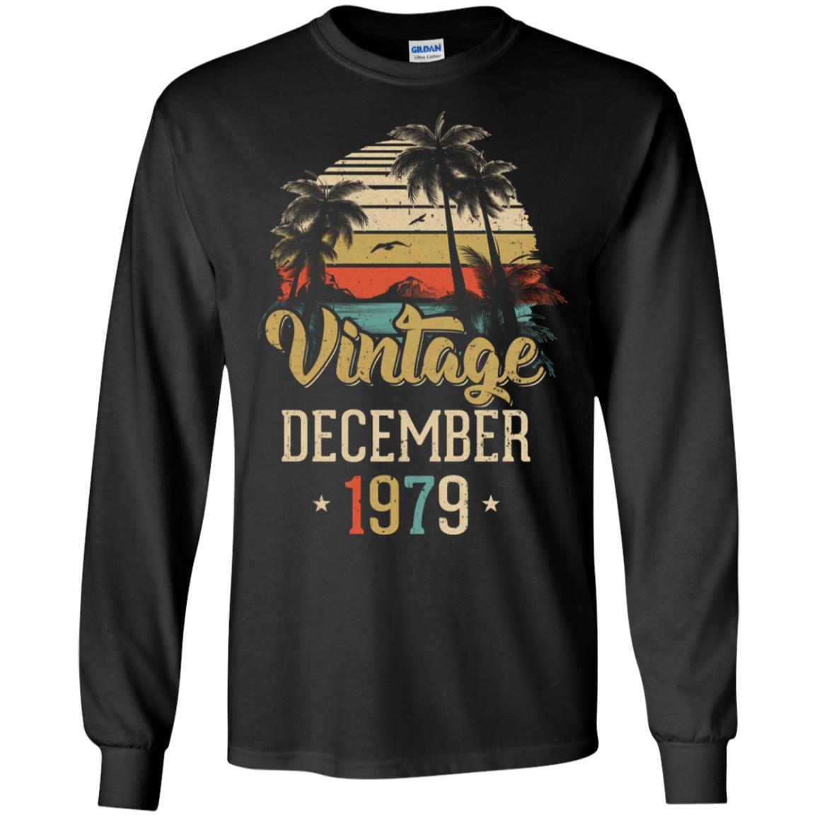 Retro Classic Vintage December 1979 42th Birthday Gift-T-Shirt & Hoodie-Long Sleeve T-Shirt-Black