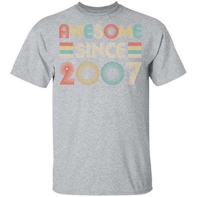 Awesome Since 2007 14th Birthday Gifts-T-Shirt & Hoodie-Youth T-Shirt-Sport Grey
