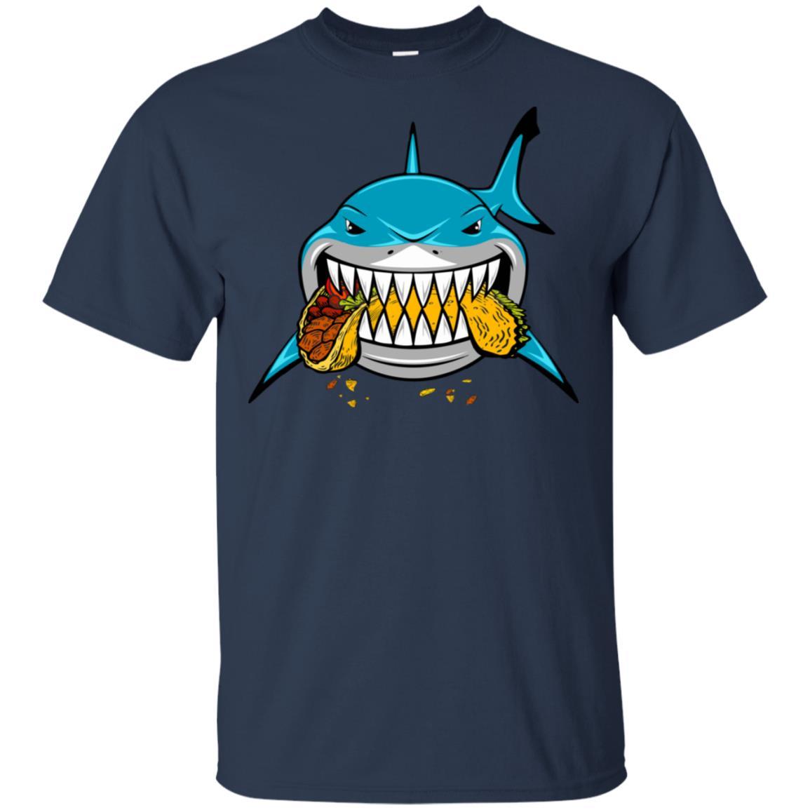 Shark Eating Taco Food Lover Gift-T-Shirt & Hoodie-Classic T-Shirt-Navy