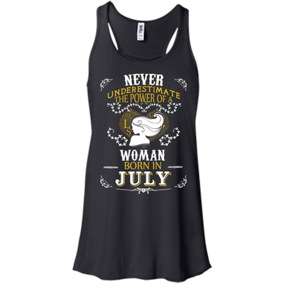 A Woman Born In JULY-T-Shirt & Hoodie-Women's Flowy Racerback Tank-Black