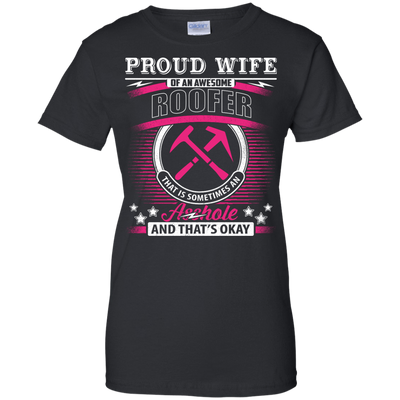 Proud Wife Of An Awesome Roofer-T-Shirt & Hoodie-Women's T-Shirt-Black