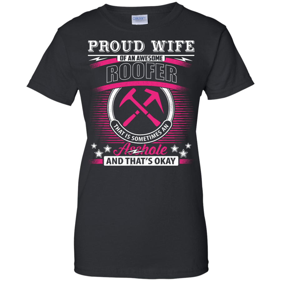 Proud Wife Of An Awesome Roofer-T-Shirt & Hoodie-Women's T-Shirt-Black