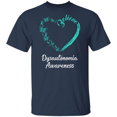 Butterfly Believe Dysautonomia Awareness Ribbon Gifts-T-Shirt & Hoodie-Classic T-Shirt-Navy