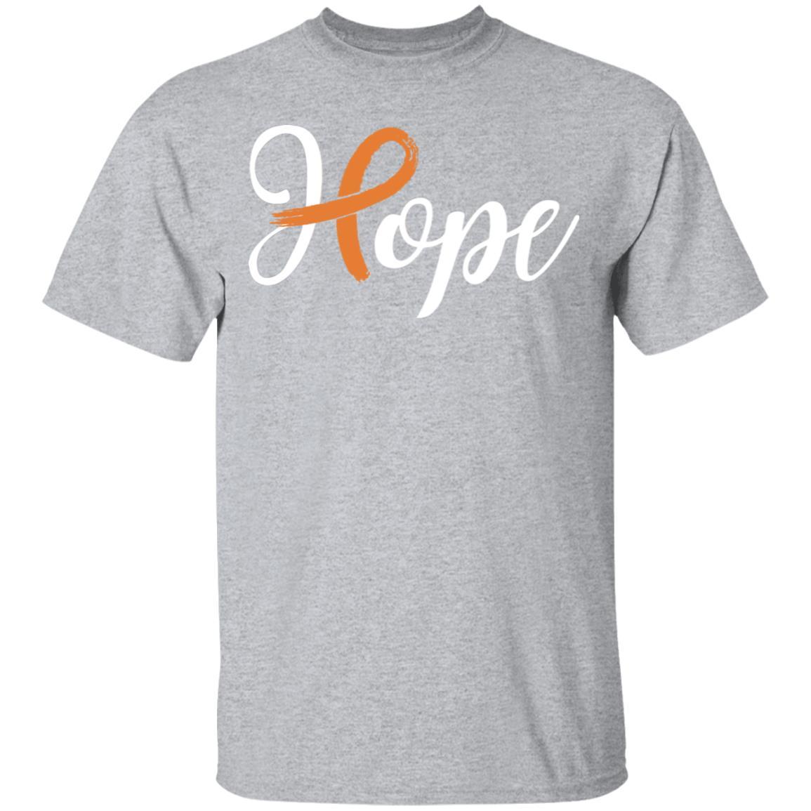 Multiple Sclerosis Leukemia Awareness Orange Ribbon Hope-T-Shirt & Hoodie-Classic T-Shirt-Sport Grey
