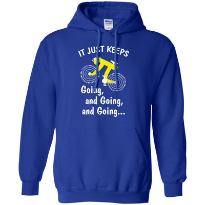 It's Just Keep Going And Going Bicycle Pi Day Gift-T-Shirt & Hoodie-Pullover Hoodie-Royal