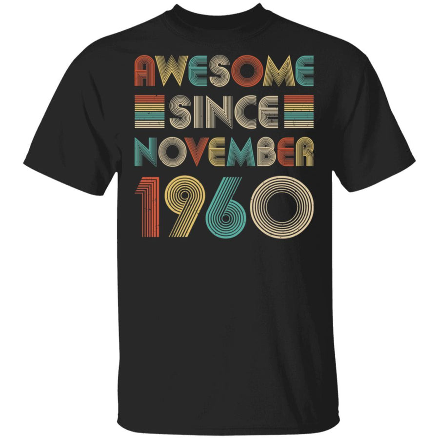 Awesome Since November 1960 Vintage 61th Birthday Gifts-T-Shirt & Hoodie-Classic T-Shirt-Black