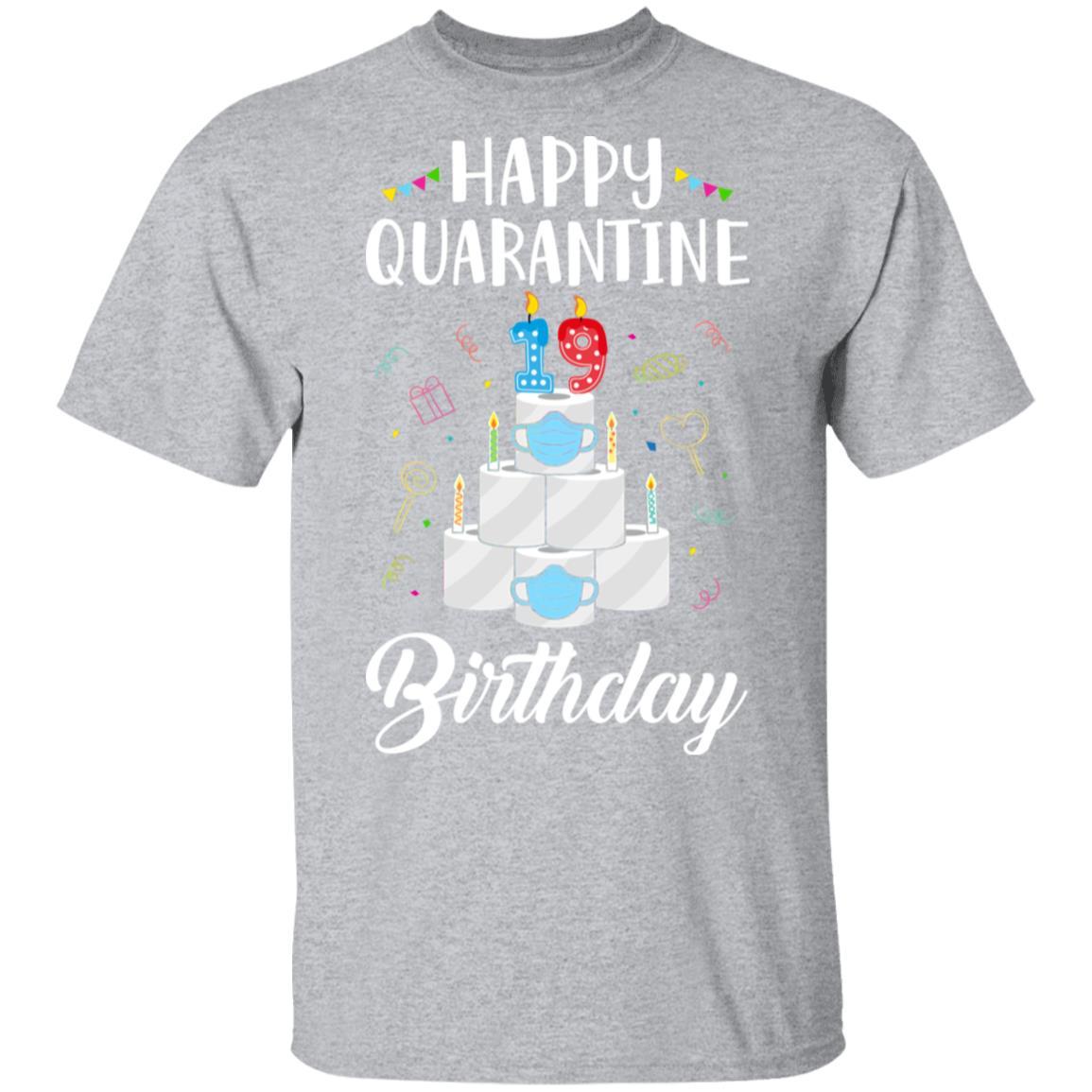 19th Birthday Gift Idea 2002 Happy Quarantine Birthday-T-Shirt & Tank Top-Classic T-Shirt-Sport Grey