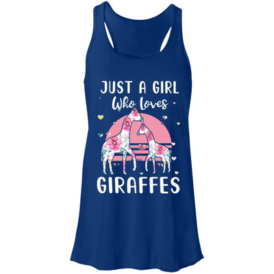 Just A Girl Who Loves Giraffes-T-Shirt & Tank Top-Women's Flowy Racerback Tank-True Royal