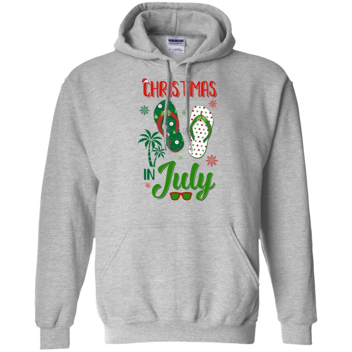 Summer Vacation Santa Flip Flops Christmas In July-T-Shirt & Tank Top-Pullover Hoodie-Sport Grey