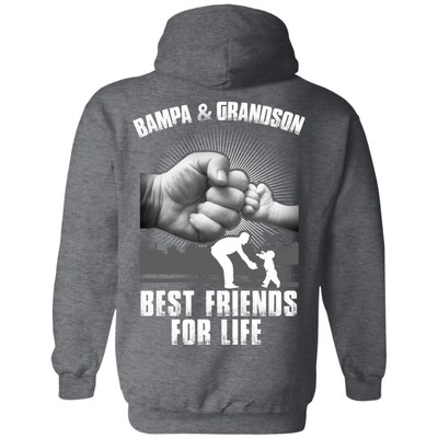 Bampa And Grandson Best Friends For Life-T-Shirt & Hoodie-Pullover Hoodie-Dark Heather