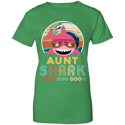 Retro Vintage Aunt Shark Doo Doo Doo-T-Shirt & Hoodie-Women's T-Shirt-Irish Green