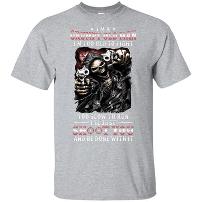 I'm A Grumpy Old Man I'm Too Old To Fight Fathers Day-T-Shirt & Hoodie-Classic T-Shirt-Sport Grey