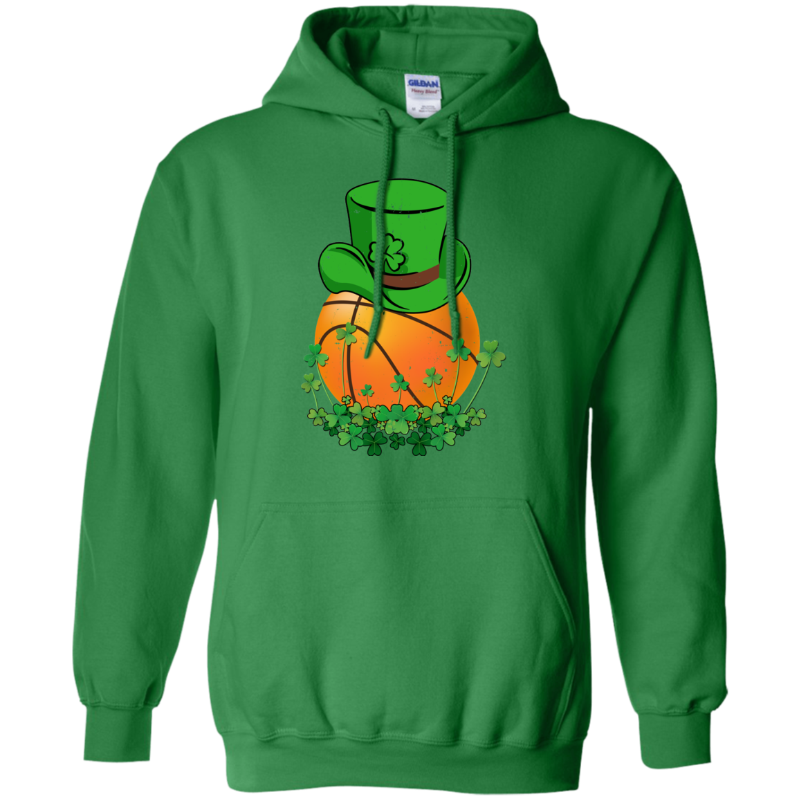 Shamrock Basketball Leprechaun St Patricks Day-T-Shirt & Hoodie-Pullover Hoodie-Irish Green