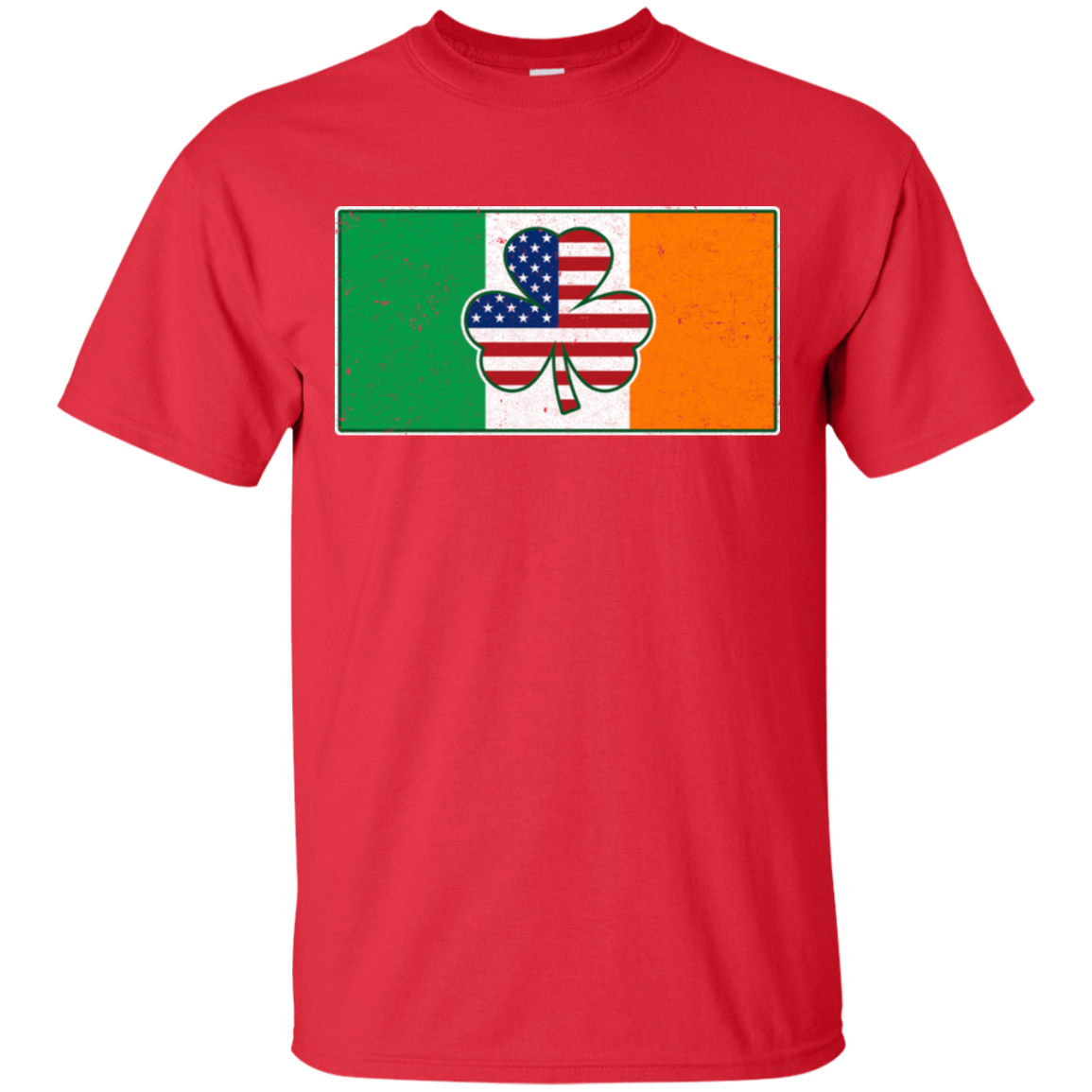 Shamrock Irish Ireland USA American Flag Gift-T-Shirt & Hoodie-Classic T-Shirt-Red