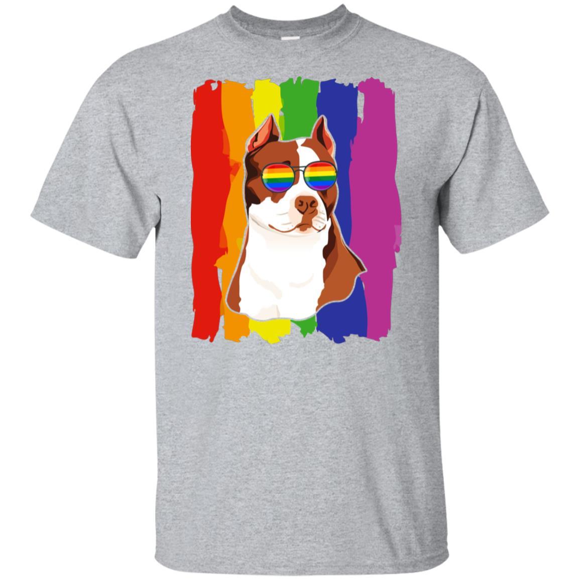 Funny Pit bull LGBT LGBT Pride Gifts-T-Shirt & Hoodie-Classic T-Shirt-Sport Grey