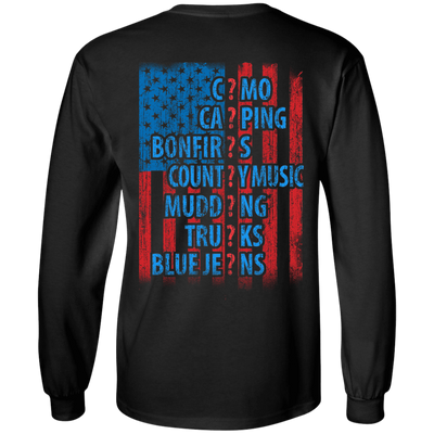 I LOVE AMERICAN COUNTRY-T-Shirt & Hoodie-Long Sleeve T-Shirt-Black
