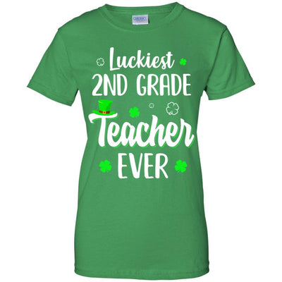Luckiest 2nd Grade Teacher Ever Irish St Patricks Day-T-Shirt & Hoodie-Women's T-Shirt-Irish Green