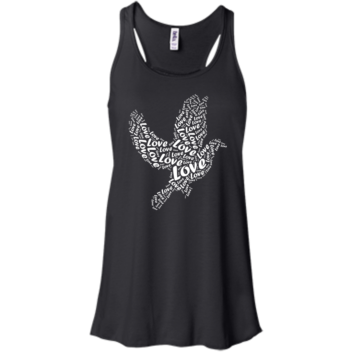I Love Birds-T-Shirt & Hoodie-Women's Flowy Racerback Tank-Black