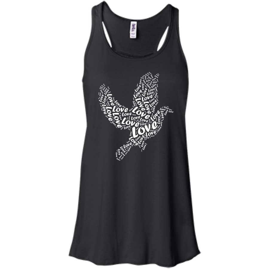 I Love Birds-T-Shirt & Hoodie-Women's Flowy Racerback Tank-Black
