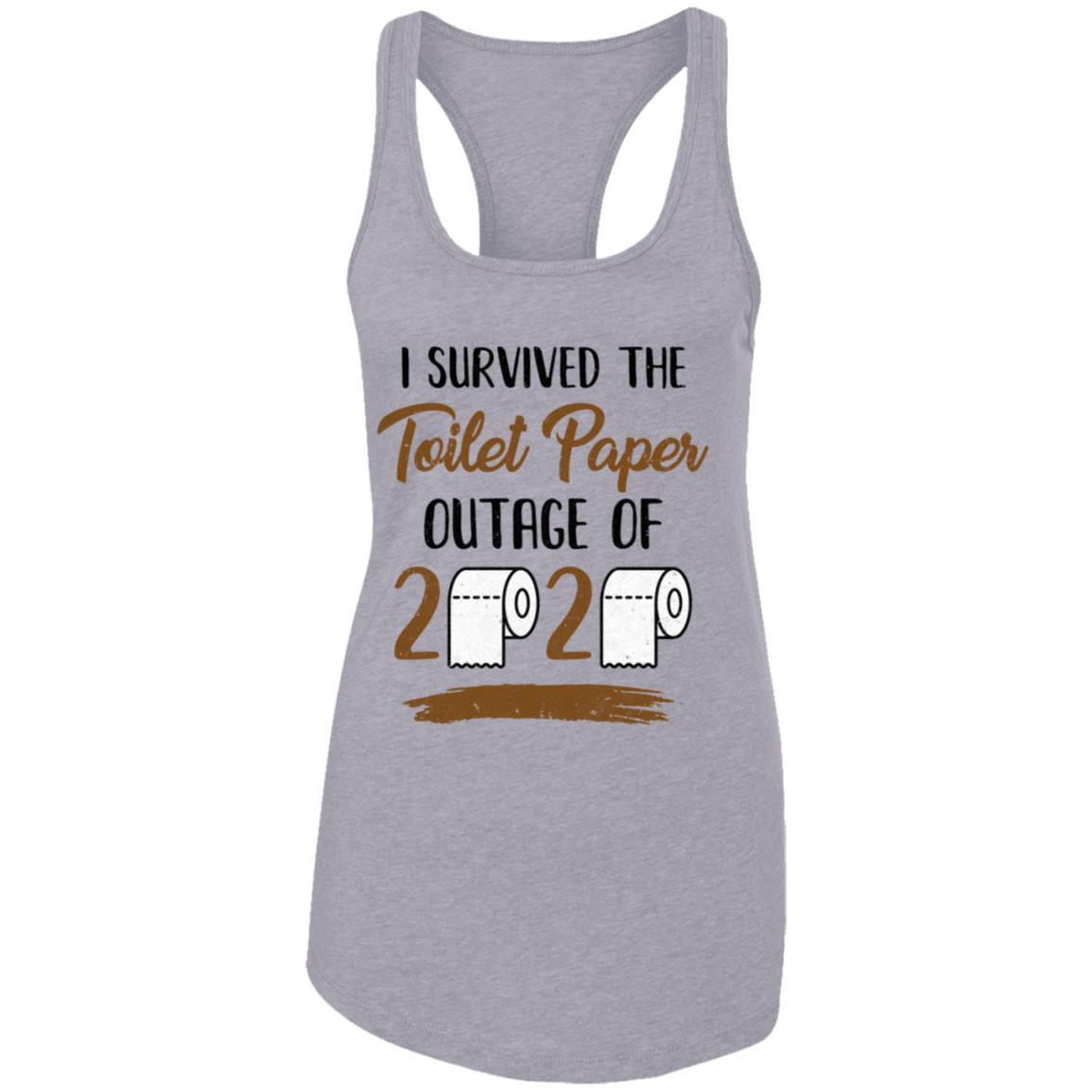 I Survived The Toilet Paper Outage-T-Shirt & Tank Top-Women's Ideal Racerback Tank-Heather Grey