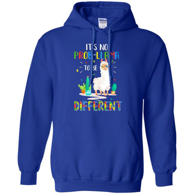 No Prob Llama To Be Different Llama Autism Awareness Gift-T-Shirt & Hoodie-Pullover Hoodie-Royal