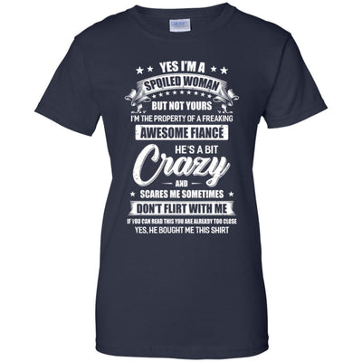 Yes I'm A Spoiled Woman But Not Yours Funny Gift Fiance-T-Shirt & Hoodie-Women's T-Shirt-Navy