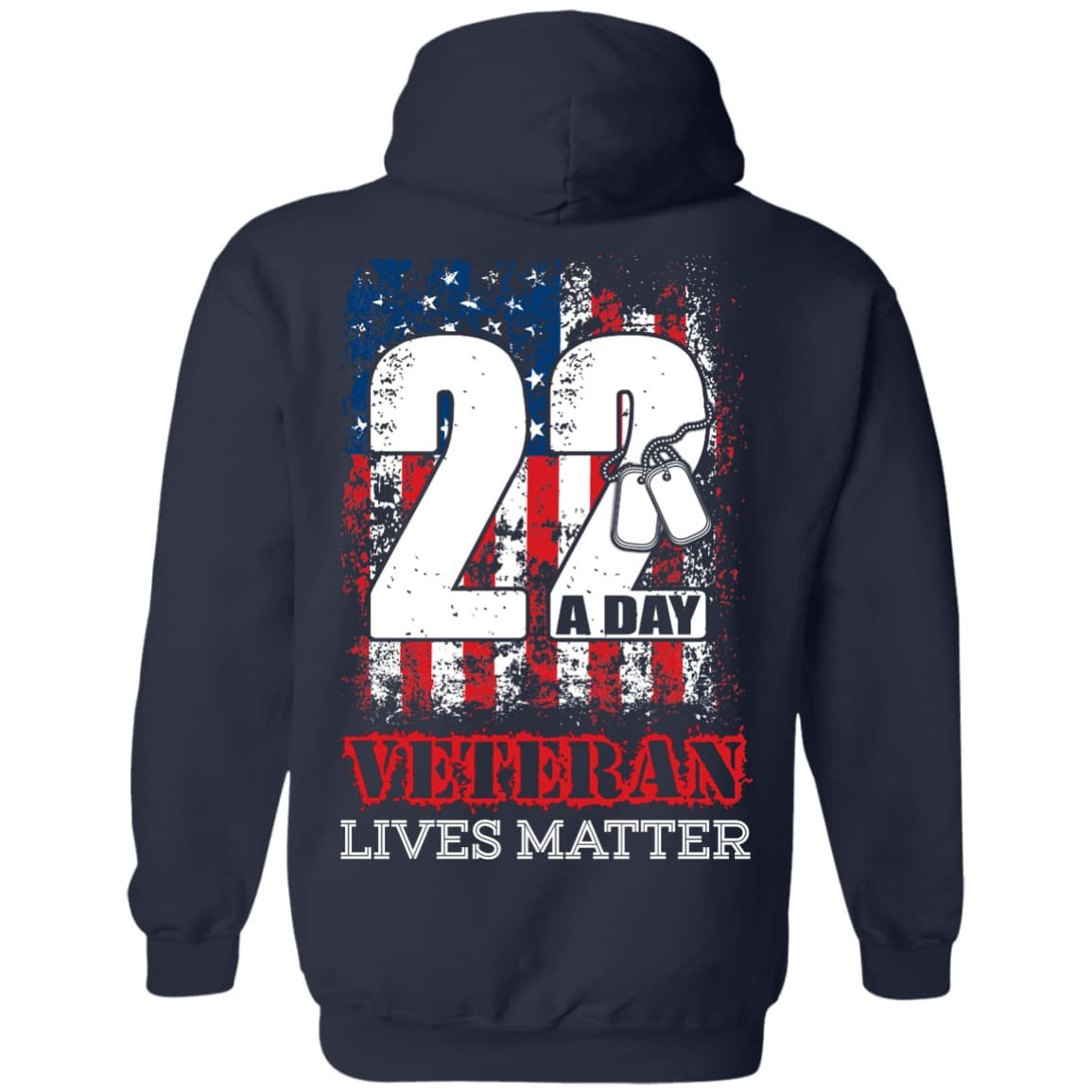 22 Push Up Challenge Veteran Lives Matter-T-Shirt & Hoodie-Pullover Hoodie-Navy