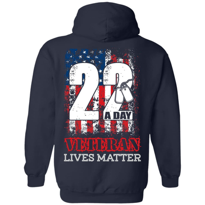 22 Push Up Challenge Veteran Lives Matter-T-Shirt & Hoodie-Pullover Hoodie-Navy