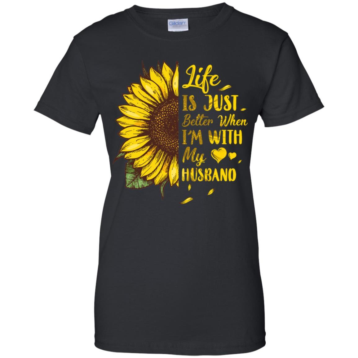 Life Is Just Better When I'm With My Husband Love Wife-T-Shirt & Tank Top-Women's T-Shirt-Black