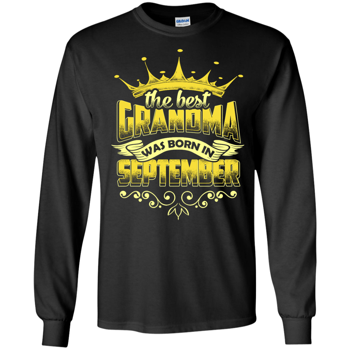 The Best Grandma Was Born In September-T-Shirt & Hoodie-Long Sleeve T-Shirt-Black