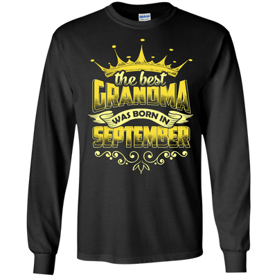 The Best Grandma Was Born In September-T-Shirt & Hoodie-Long Sleeve T-Shirt-Black