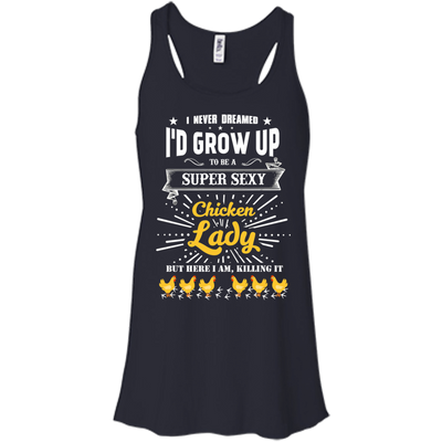 Super Sexy Chicken Lady-T-Shirt & Hoodie-Women's Flowy Racerback Tank-Midnight