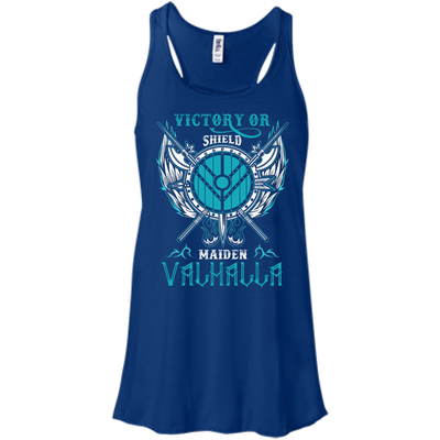 Shieldmaiden Victory Or Valhalla-T-Shirt & Hoodie-Women's Flowy Racerback Tank-True Royal