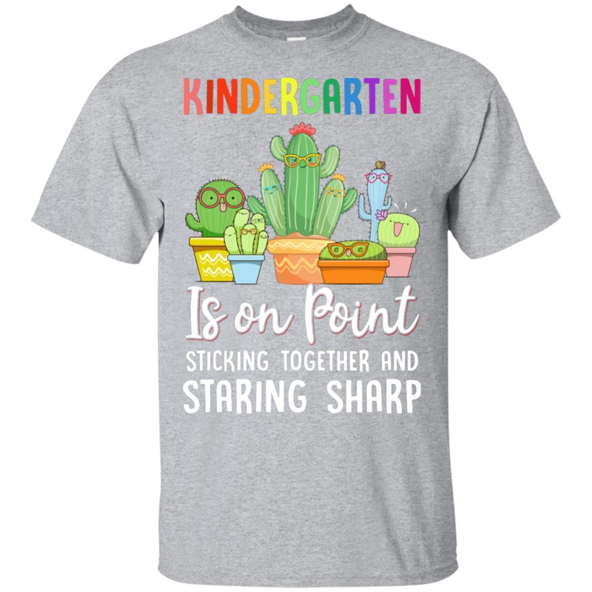 Kindergarten Is On Point 1St Day Of School Cactus Teacher-T-Shirt & Hoodie-Classic T-Shirt-Sport Grey