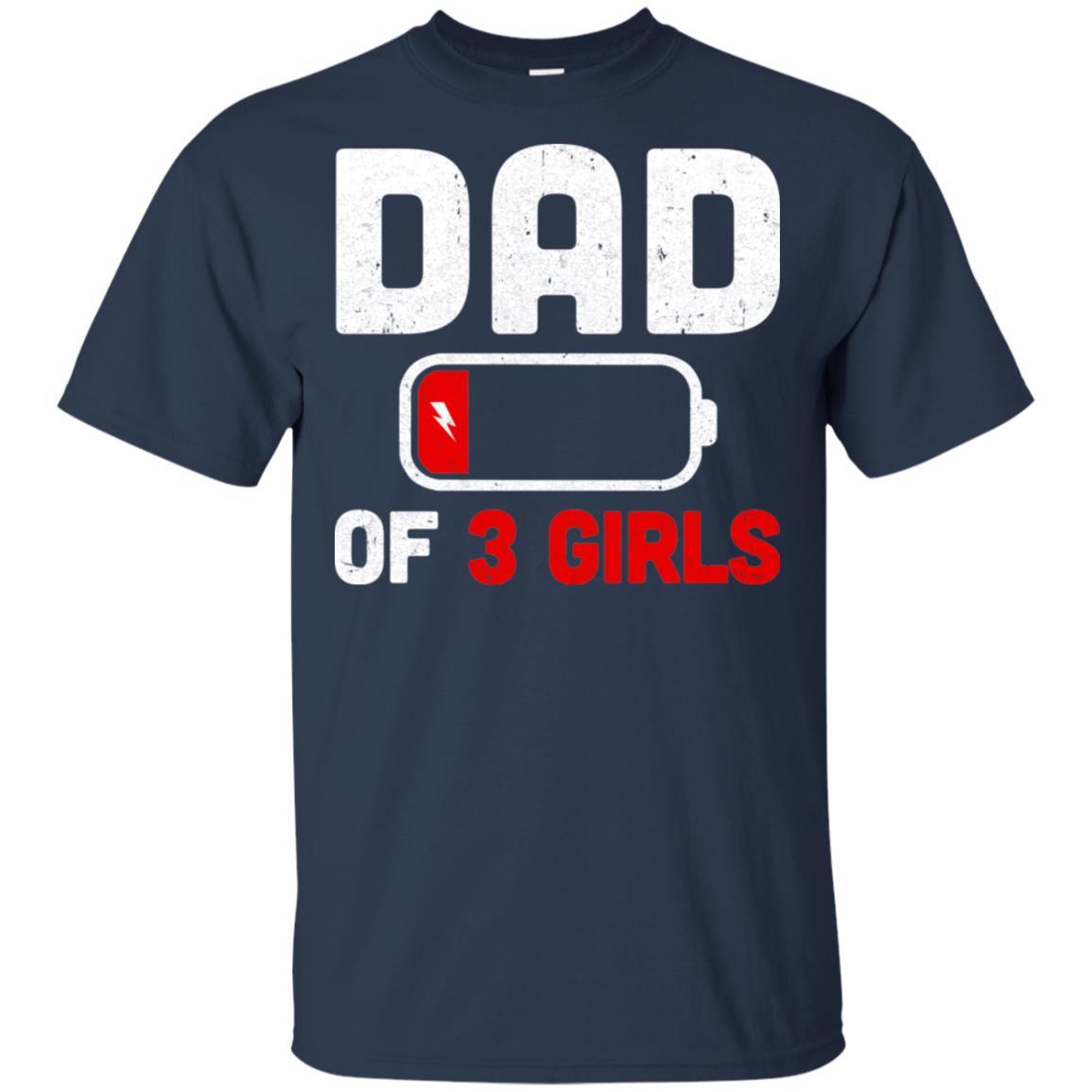 Funny Dad Of 3 Girls Fathers Day Gifts-T-Shirt & Hoodie-Classic T-Shirt-Navy