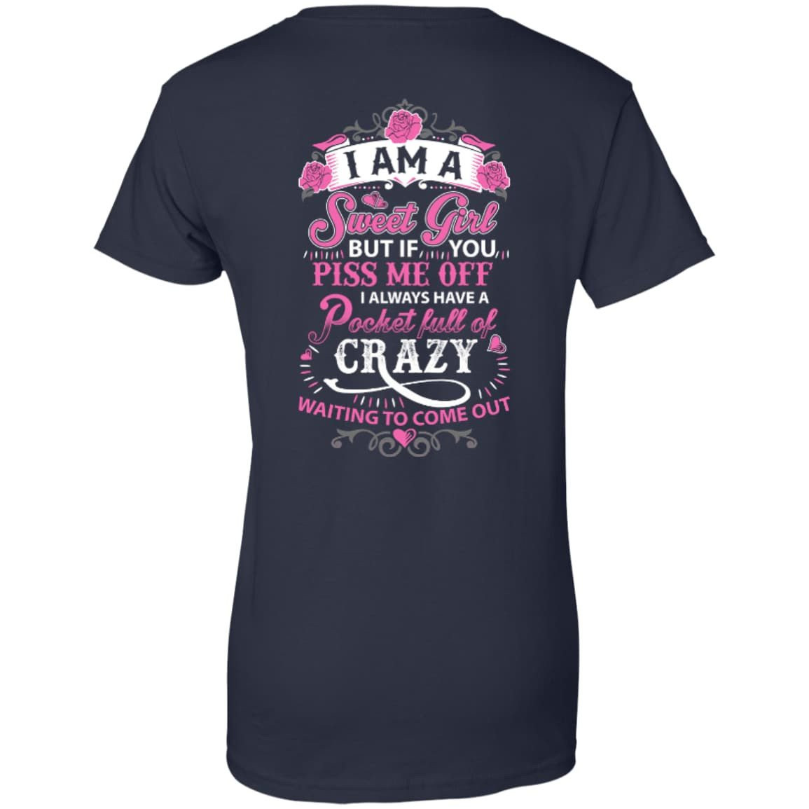 I Am A Sweet Girl-T-Shirt & Hoodie-Women's T-Shirt-Navy