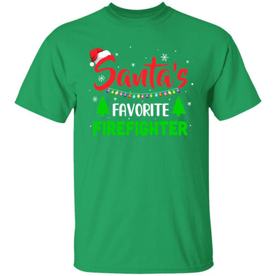 Santa's Favorite Firefighter Funny Christmas Xmas Gifts-T-Shirt & Sweatshirt-Classic T-Shirt-Irish Green