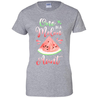 One In A Melon Aunt Watermelon Funny Birthday Gifts-T-Shirt & Hoodie-Women's T-Shirt-Sport Grey